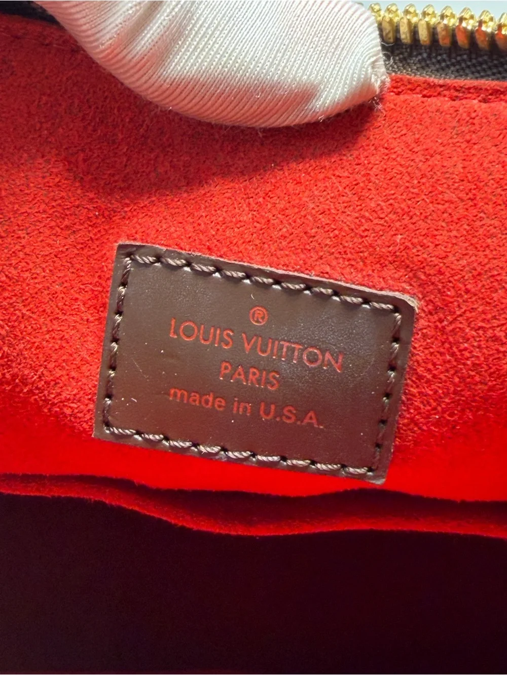 Louis Vuitton trevi  cloth Satchel with Gold Hardware